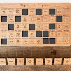 Top 50 US Airports Bucket List | Aviation Gift | Custom Airport Decor