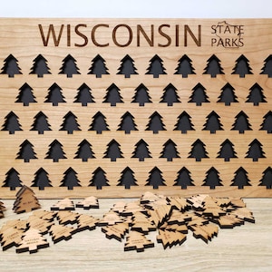 Segnale tracker WI State Parks / Wisconsin St Park Board / Mappa puzzle in legno