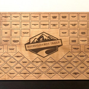 Mountainbike Bucket List Board | Beste Radwege in den USA | Mountainbike Geschenk | Fahrrad-Liebhaber-Geschenk
