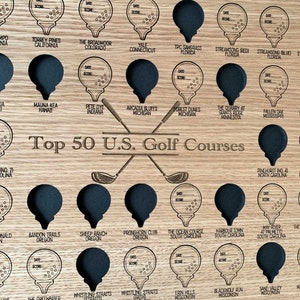 Top 50 Golf Courses in the United States Bucket List Board US Golfer Gift Travel Golfing Resorts image 6