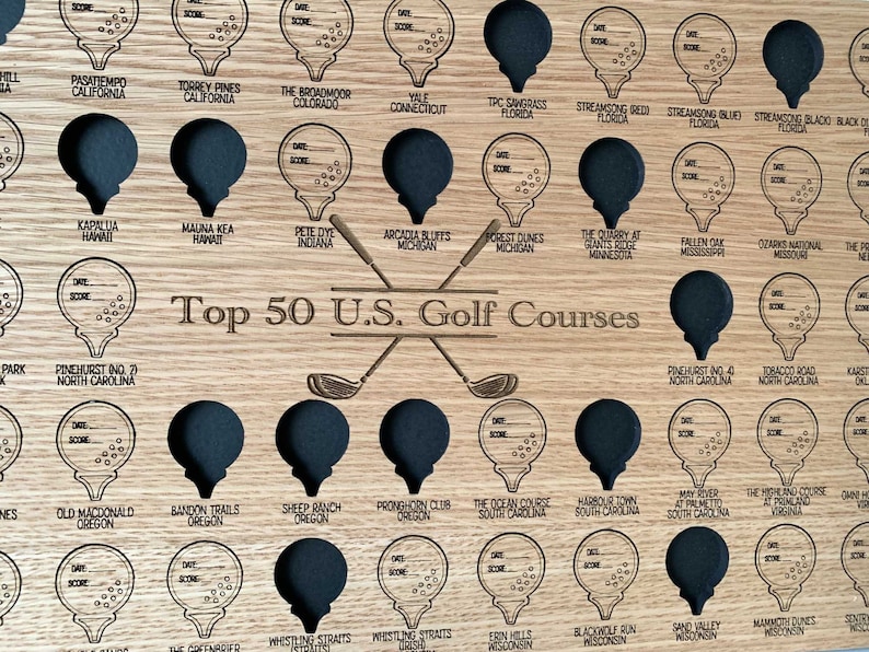 Top 50 Golf Courses in the United States Bucket List Board US Golfer Gift Travel Golfing Resorts image 6