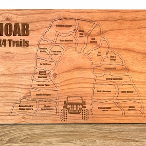 MOAB Offroad Bucket List Board / Popolare Moab Trail Tracker Puzzle con Delicate Arch e Jeep