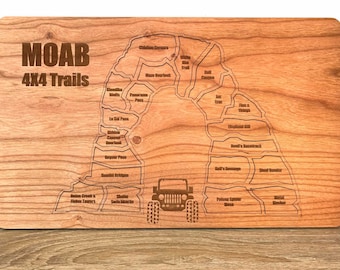 MOAB Offroad Bucket List Board | Popular Moab Trail Tracker Puzzle with Delicate Arch and Jeep