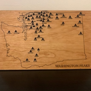 Washington Peak Bagging-trackerbord | Washington Summit Board | Kaart van Wood Mountain