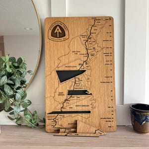 Appalachian Trail Hiker Tracker | Wooden Section Map, Customizable image 11