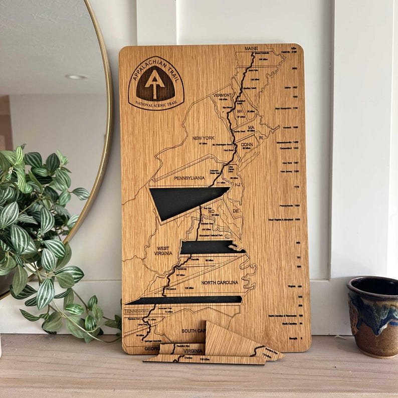 Appalachian Trail Hiker Tracker | Wooden Section Map, Customizable image 11