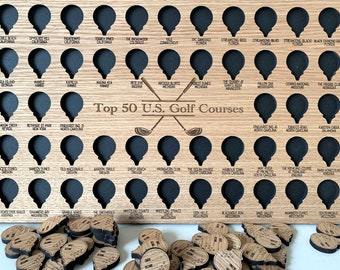Top 50 Golf Courses in the United States Bucket List Board | US Golfer Gift | Travel Golfing Resorts