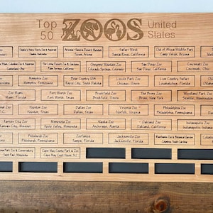 Top 50 US Zoos Tracker Board | Zoo Geschenk | Geschenk für Tierliebhaber | Bucket List Board