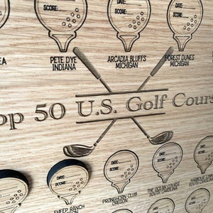 Top 50 Golf Courses in the United States Bucket List Board US Golfer Gift Travel Golfing Resorts image 9