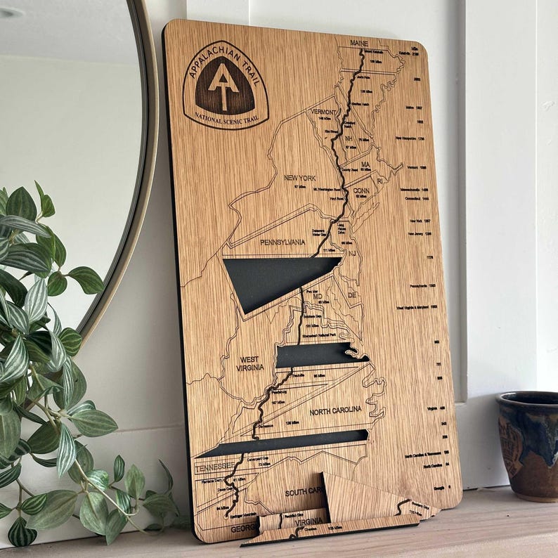 Appalachian Trail Hiker Tracker | Wooden Section Map, Customizable image 13