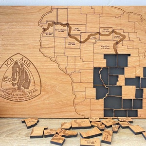 IAT Section Hiker Bucket List Board | Ice Age Trail Segments Map | Personalized Trail Map | Ice Age Trail WI | Hiking Gift