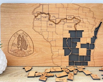 IAT Section Hiker Bucket List Board | Ice Age Trail Segments Map | Personalized Trail Map | Ice Age Trail WI | Hiking Gift