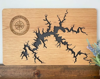Dale Hollow Lake | Custom Engraved Map | Lake House Gift | Tennessee Gift | Dale Hollow Wooden Map | Christmas Gift | Dale Hollow Reservoir