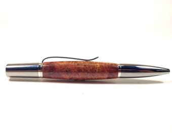 Handmade Pen - Spalted Maple Burl - Twist Pen - Ballpoint Pen - Schmidt Refill - Graduation Gift - Fathers Day - Resin Pen - Stationery