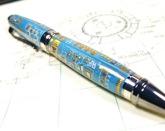 Handmade Pen - Printed Circuit Board - Cigar Pen - Ballpoint Pen - Schmidt - Engineer - IT Gift - Fathers Day - Stationery - Graduation Gift