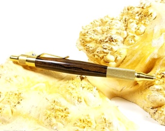 Handmade Wood Pen - Ziricote - Solid Brass - Brass Pen - Ballpoint Pen - Ink Pen - Stationery - Click Pen - Gifts for Him - Schmidt