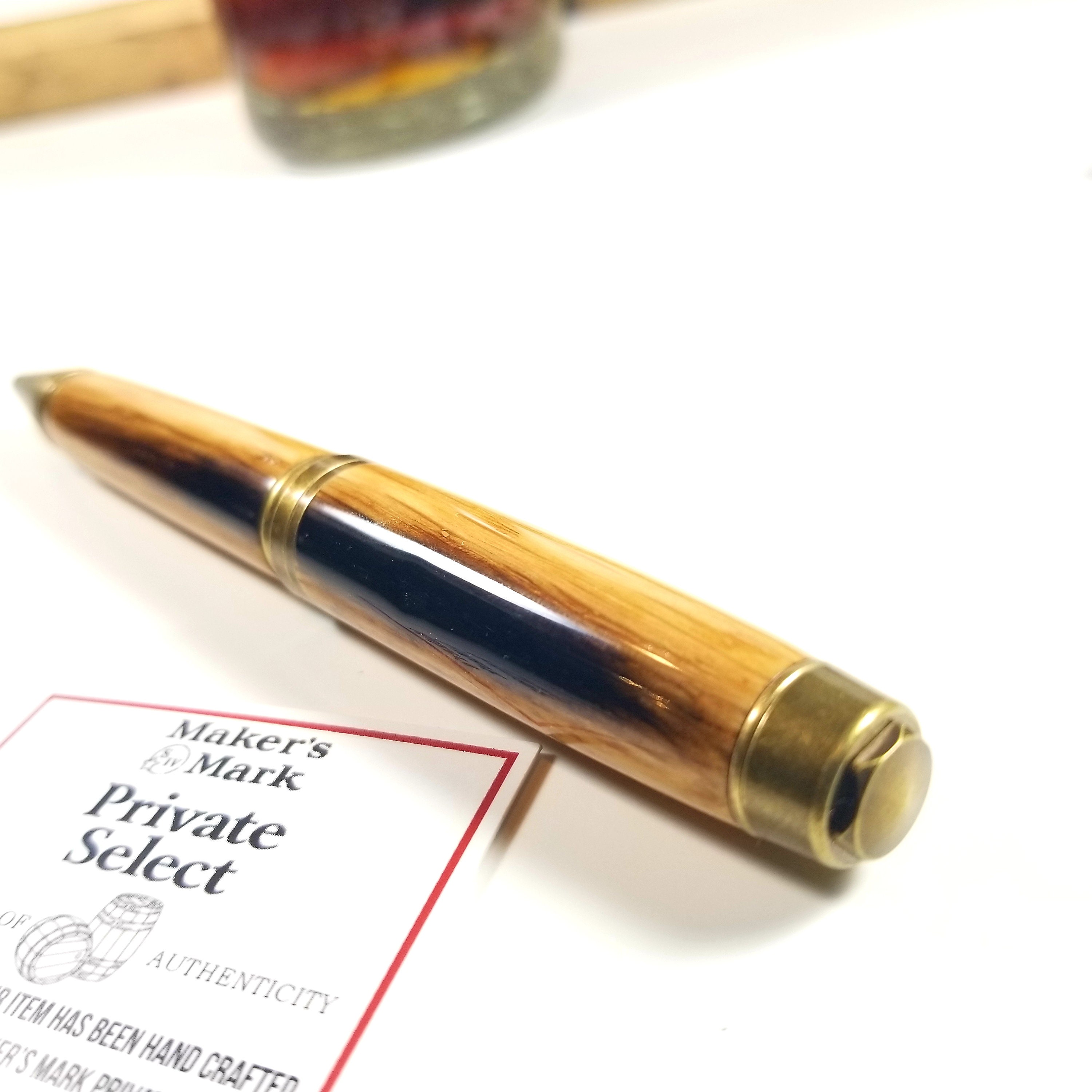 Handmade Wooden Pen Maker's Mark Barrel Stave Bourbon Barrel Cigar Pen