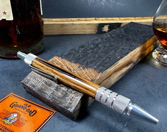 Handmade Wood Pen - Old Granddad - Barrel Stave - Bourbon Barrel - Click Pen - Ballpoint - Ink Pen - Stationery Gift - EDC - Christmas