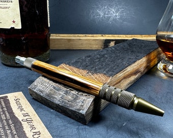 Handmade Wood Pen - Sazerac 18yr Barrel Stave - Bourbon Barrel - Click Pen - Ballpoint Pen - Graduation - EDC - Every Day Carry - Christmas