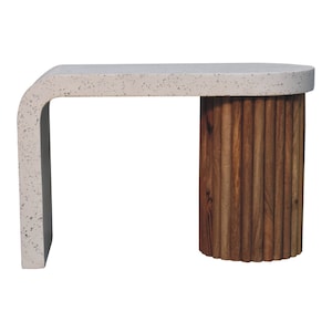 Solid Wooden Coffee Table | Terrazzo Surface Finish | Retro Home Furniture