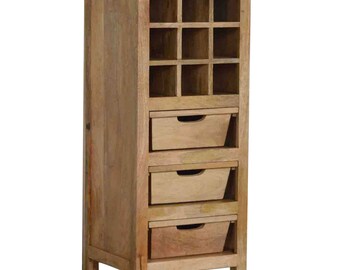 Solid Wood Wine Cabinet | 3 Drawers | Barware | Resturant Furniture