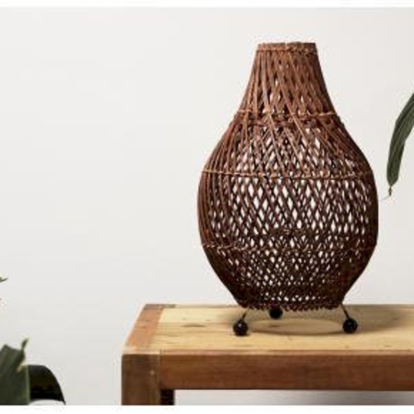 Rattan Table Lamp Etsy UK