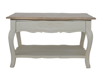 Coffee Table | Extendable Design | Amberly White Style Artisan Carved | Elegant Home Furniture | Homewares