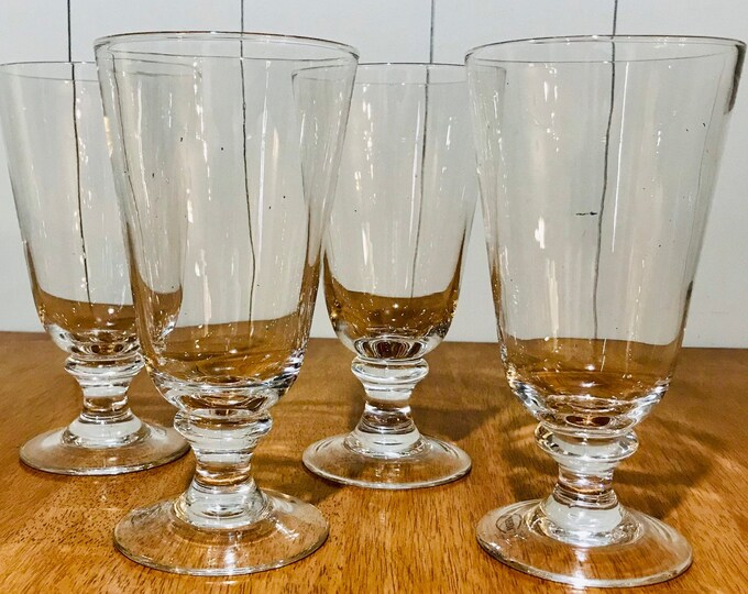 Oneida Footed Drinking Glasses Tall Iced Tea Glasses Etsy