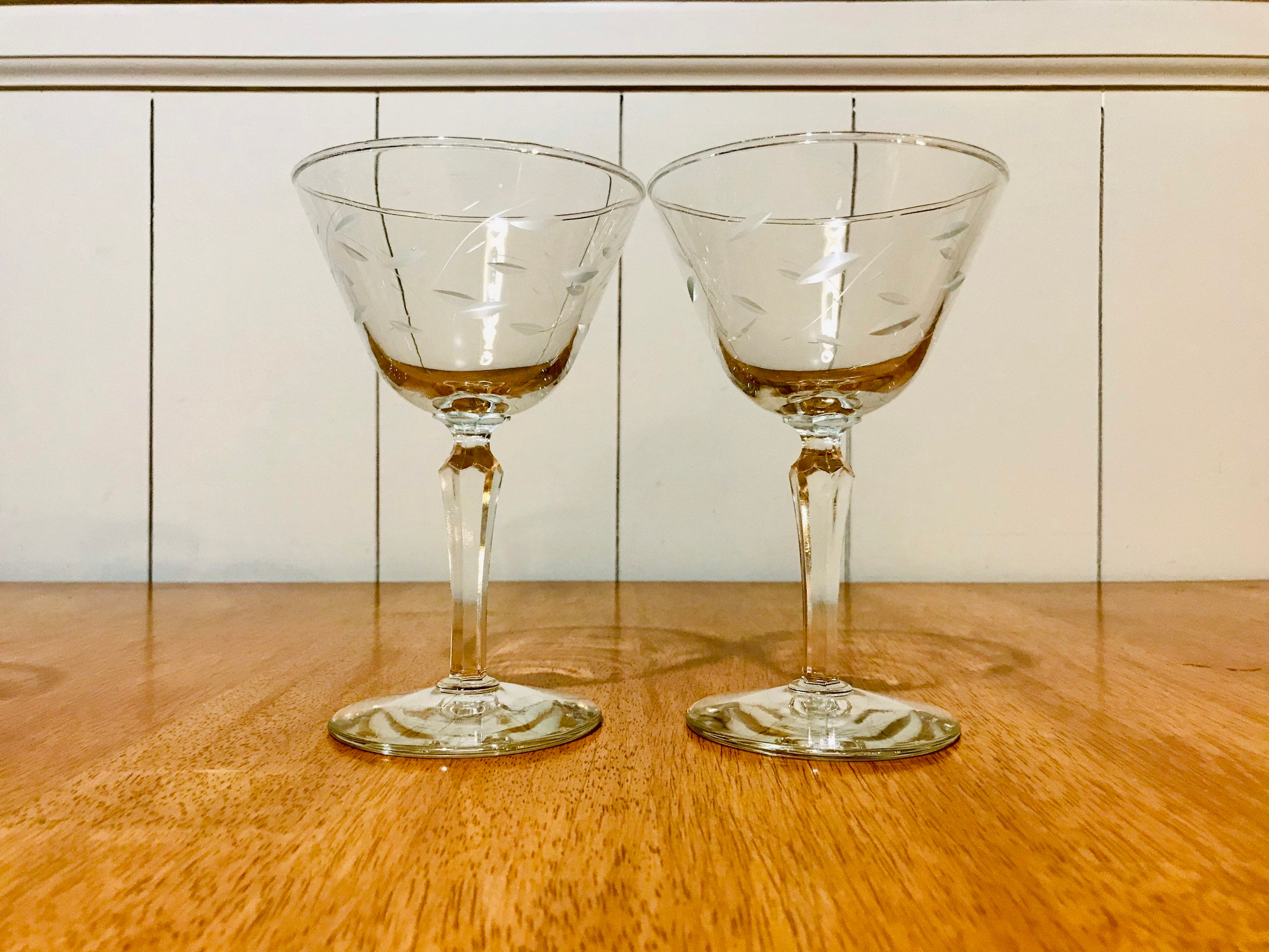 Princess House Etched Glass Crystal Drinking Glasses Wine Etsy