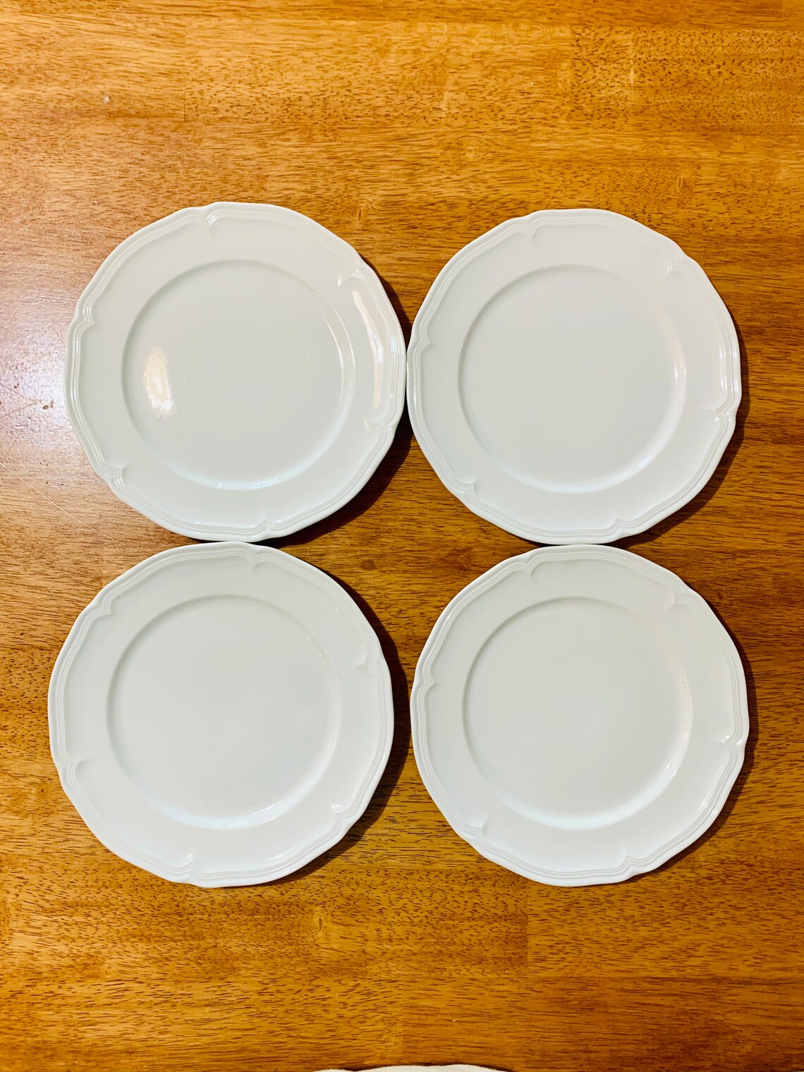 4 Villory & Boch Manoir Bread and Butter Plates White Etsy