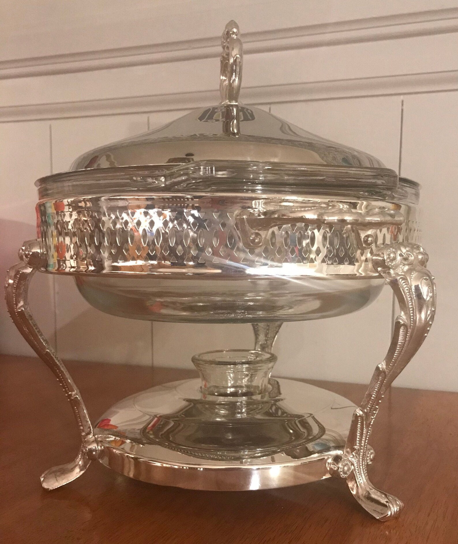 Silver Plated Chafing Dish by International Silver With Round Etsy