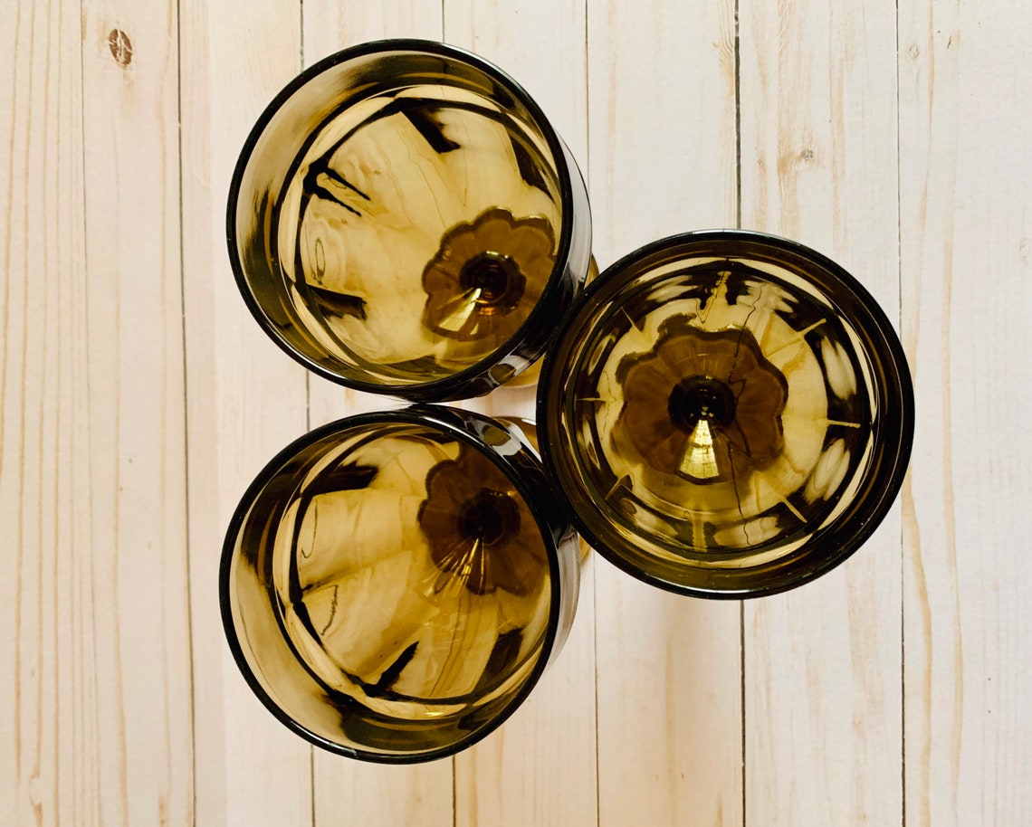 Libbey Gibraltar Mocha Iced Tea Glasses Footed Tumblers Etsy