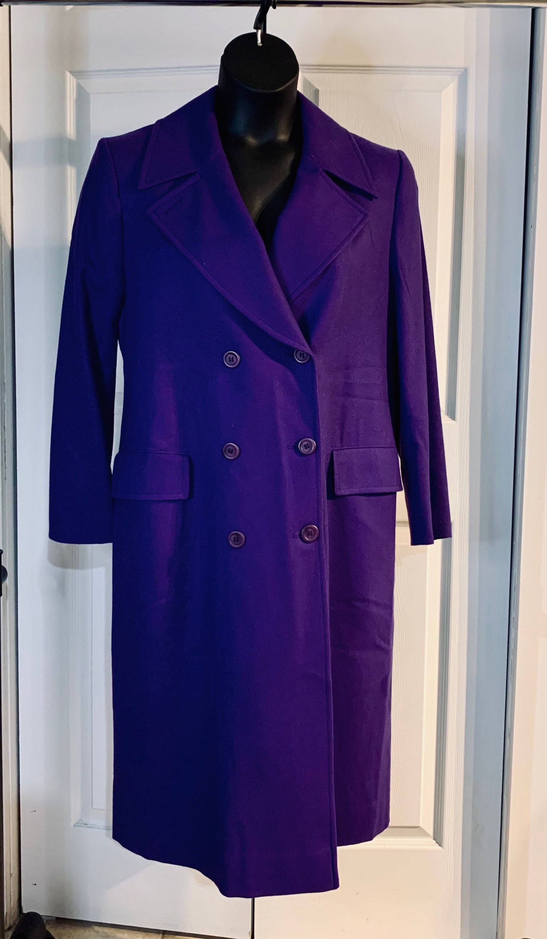 Ladies Vintage Pendleton Long Wool Coat Size 8 Purple Plum Etsy