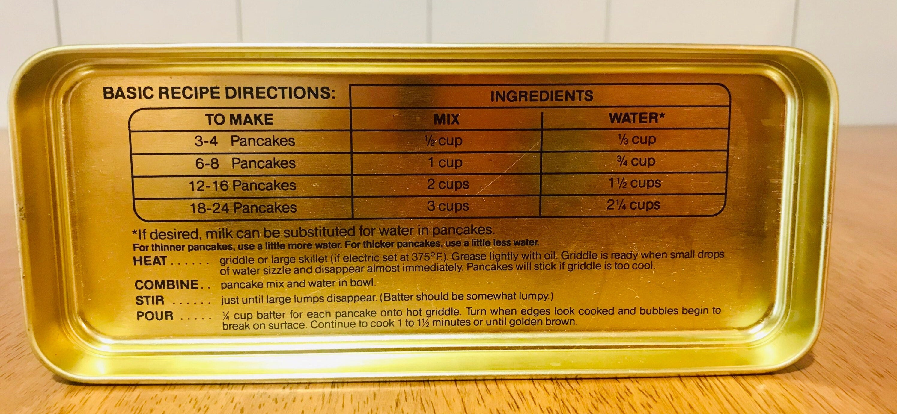 Tin Pillsbury© Hungry Jack® Pancake Mix Vintage Metal Tin Etsy