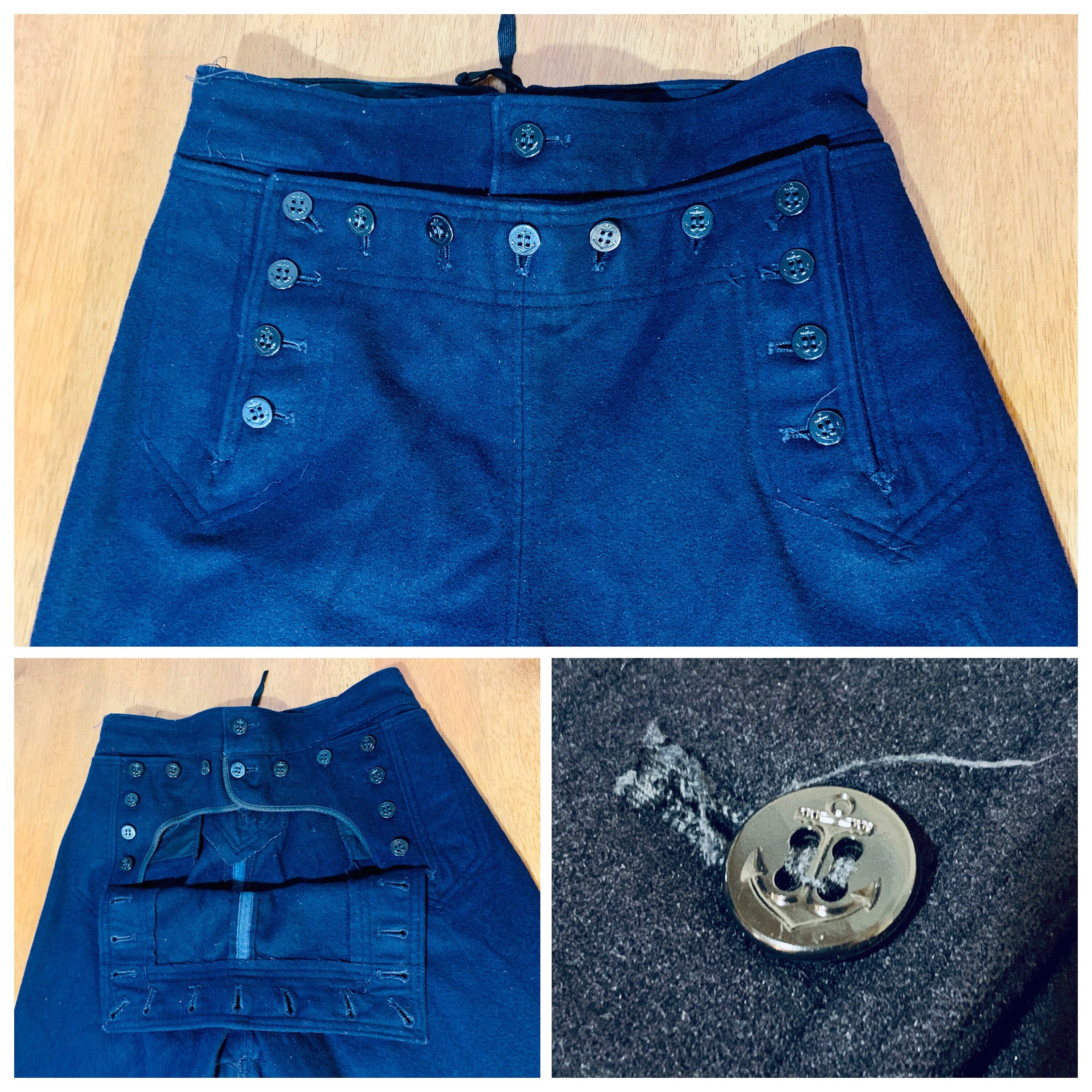 US Navy Wool Trousers 13 Buttons Men's 