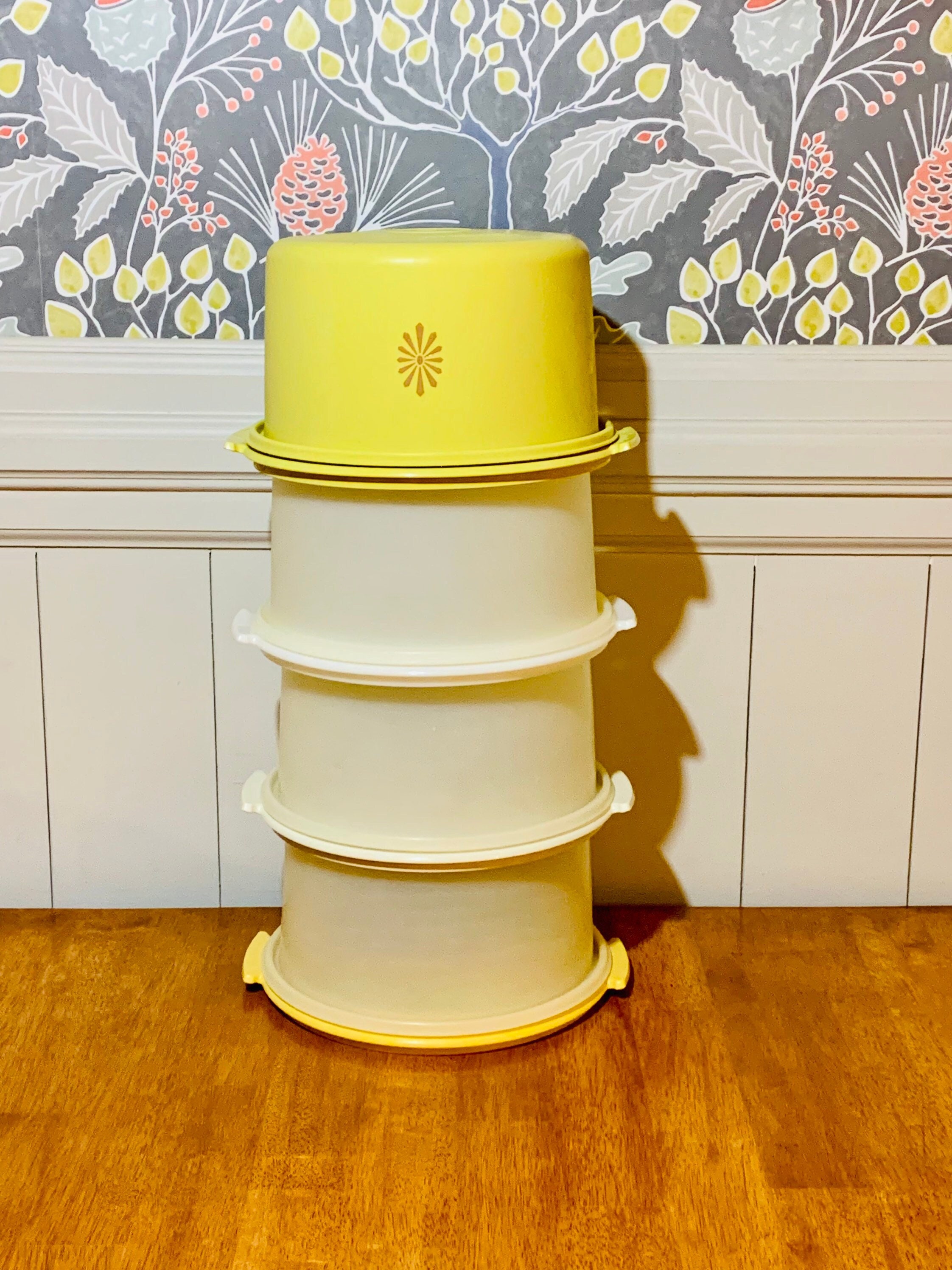 Tupperware 10 Cake Carrier Taker Tray and Seal Yellow Etsy