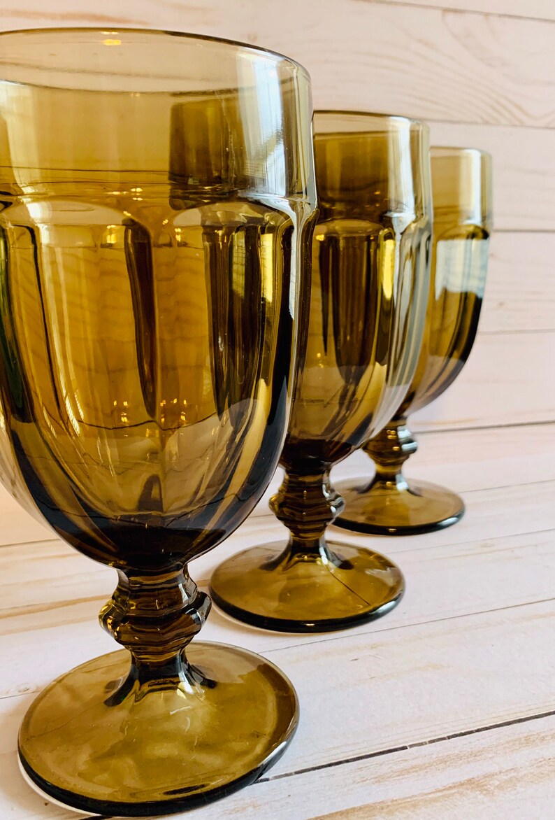 Libbey Gibraltar Mocha Iced Tea Glasses Footed Tumblers Etsy