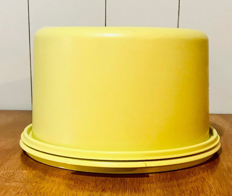 Tupperware 10 Cake Carrier Taker Tray and Seal Yellow Etsy
