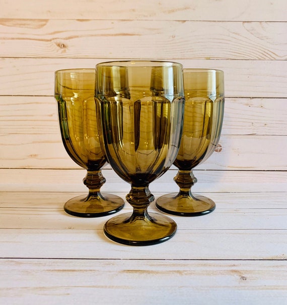 Libbey Gibraltar Mocha Iced Tea Glasses Footed Tumblers Etsy