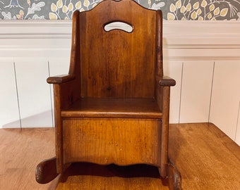 Child's Wooden Rocking Chair, Handmade, Vintage