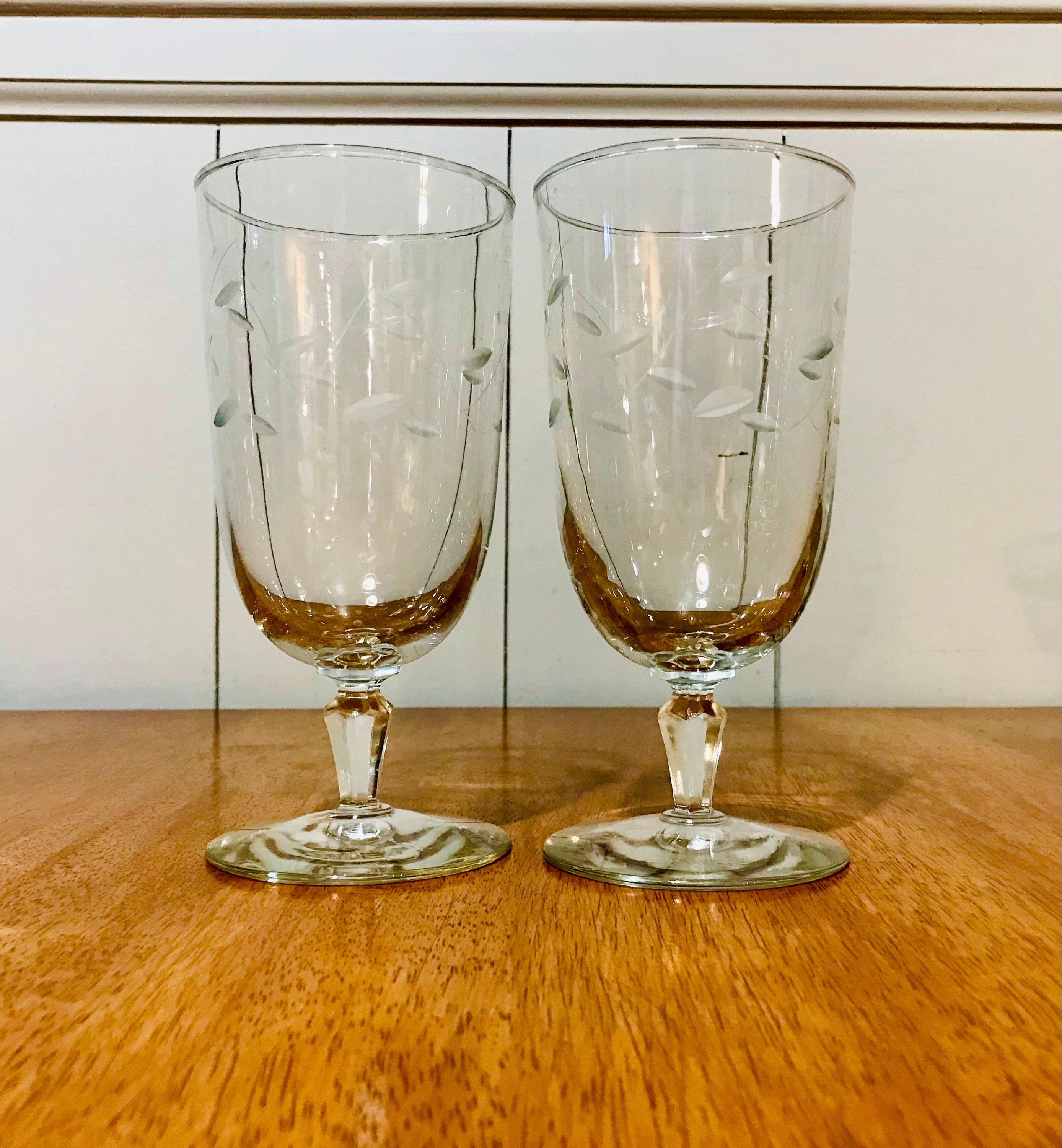 Princess House Etched Glass Crystal Drinking Glasses Wine Etsy