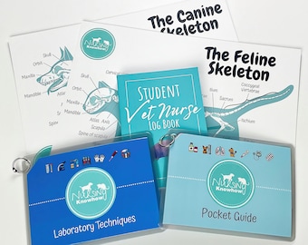 Vet Nurse Student Starter Bundle (30% off) - Veterinary Guides and Logbook, Vet Tech Anatomy Posters