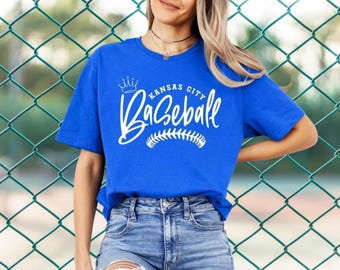 Kansas City Baseball With Laces Crewneck | Kansas City Baseball With Laces T-Shirt | Kansas City Baseball With Laces Long Sleeve Tee