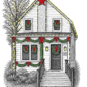 Tarjetas de felicitación personalizadas, papelería personalizada, regalo de inauguración de la casa, regalo único para bodas o despedidas de soltera, regalos para agentes inmobiliarios, tarjetas navideñas o de Halloween.