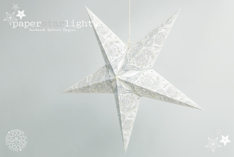 White Light Up Star Scandi Lampshade Hygge Lampshade Christmas Window Decoration Handmade Star Lampshade image 8