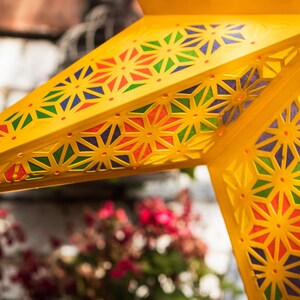 Tissue paper lantern with intricate design