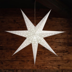 Grande lanterna a forma di stella bianca fatta a mano in carta - Perfetta per Natale