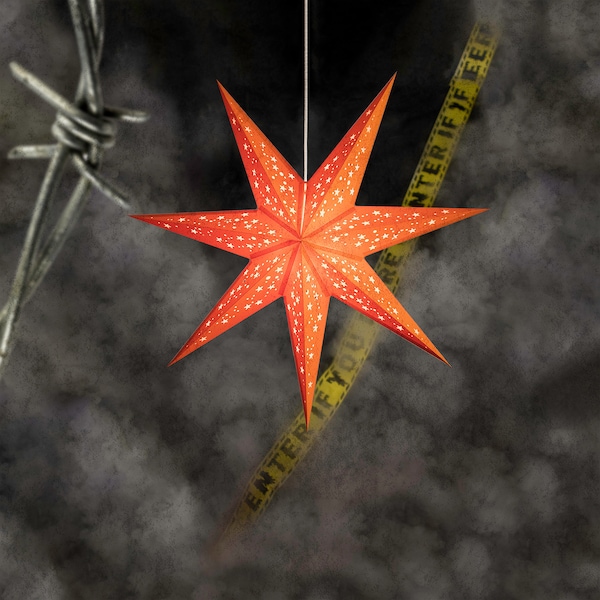 Halloween Star Light | Orange Paper Star |  Star Light |  Paper Starlight | Party Decoration | Hanging Lantern  | Handmade