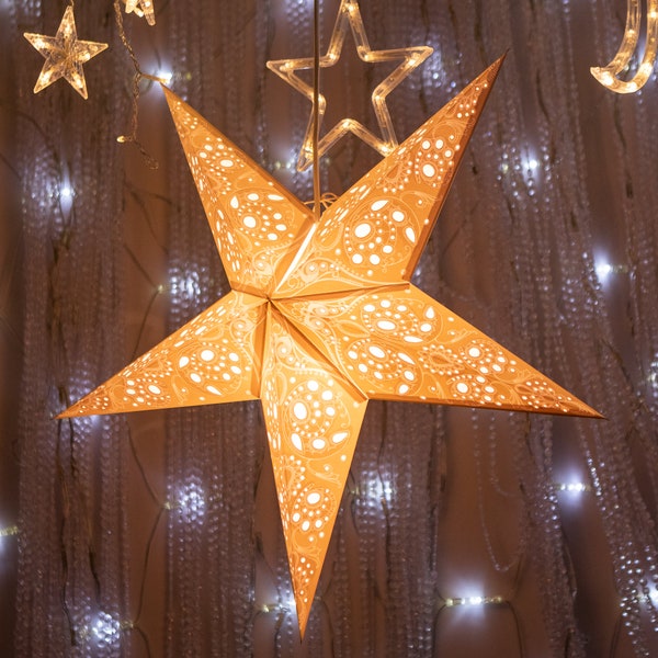 Paper Star Lantern | home decor | Christmas Decor | Paper Starlight | Scandi Style Lamp shade | Christmas Star | Handmade
