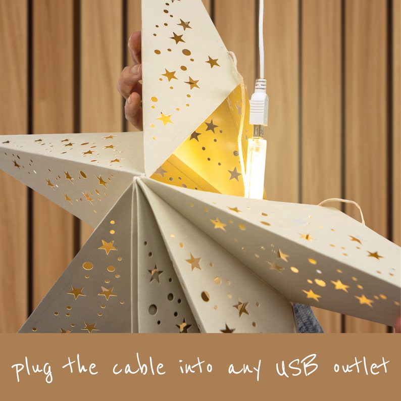 Hanging White Star Lantern